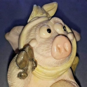 Piggin Get Well Figurine - Hand Made by David Corbridge - Rare 1997 Pig Ornament - Collectible Piggins No Box