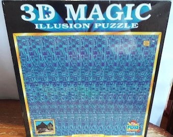 3D Magic Illusion Puzzle, Pyramid Game, Cheatwell Games|1994| Vintage and Rare, New and Sealed, Mind Puzzle, 768 Piece, 3D Puzzles