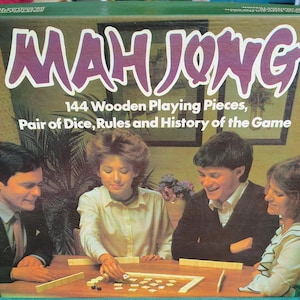 麻雀ボードゲーム | 中国戦略ゲーム | マイケル・スタンフィールド | タイルゲーム | 木製タイル144枚、サイコロ2個、ルール付き | ヴィンテージレア | 麻雀