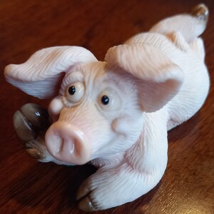 Piggin Charmer Figurine - Hand Made by David Corbridge - Rare 1997 Pig Ornament - Collectible Piggins No Box