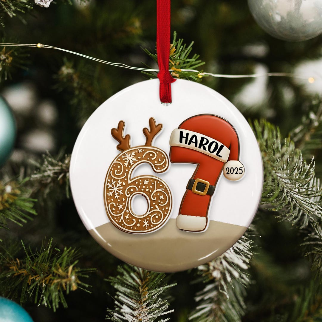 67 Ornament, Six Seven Ornament, 2025 Slang Christmas, 67 Gift, Funny ...