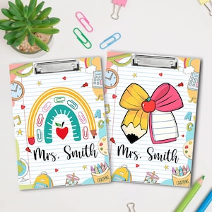 Personalized Teacher Back To School Gift, Custom Name School Teacher Clipboard, Gift For Teacher, New Teacher Gift, School Supplies Favors