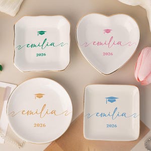 Personalized Graduation Ring Dish Gift For Her, Class of 2026 College Graduation Gift for Her Him ,Senior 2026 PHD Graduation Present
