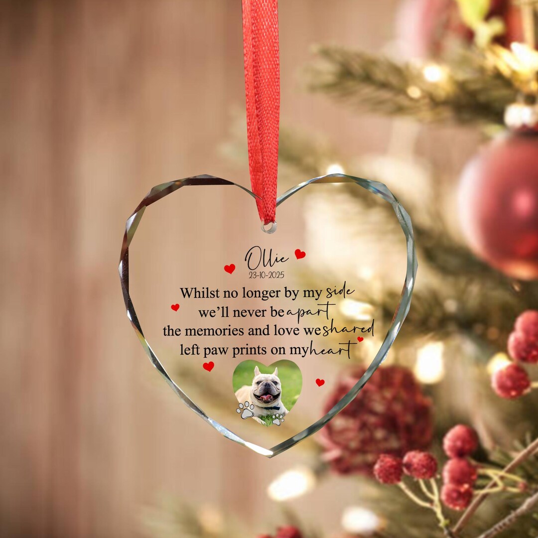 Personalized Pet Memorial Photo Ornament, Dog Sympathy Gift, Christmas ...