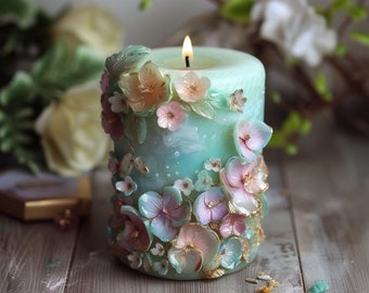 Enhance the ambiance of any space with the gentle radiance and soothing scent of this exquisite candle