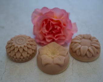 Rose Garden Flower Soap - Natural - Vegan - Shea Butter - Handmade Soap -Rose and Geranium Essential Oil - Skin Care Bar - Cleanser