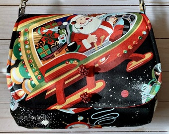 Outer Space Santa Claus Messenger Purse