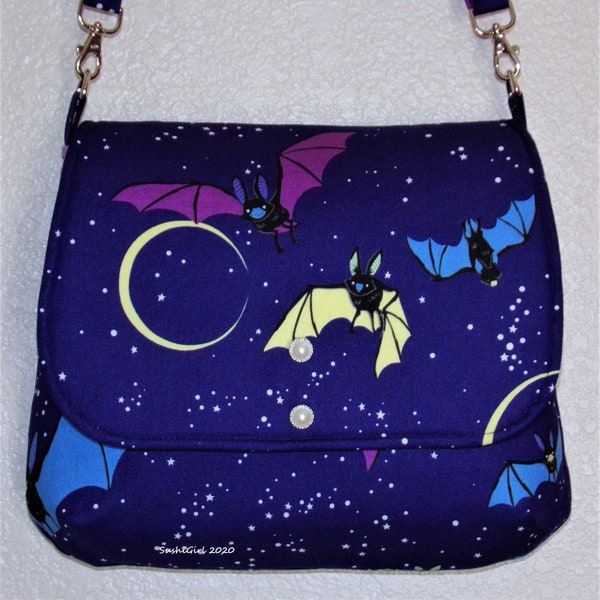 Bat Flight by Night Large Messenger Purse