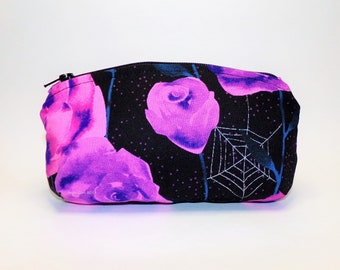 Purple Roses & Silver Cobwebs Glasses Case