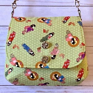 Cartera estilo kimono para niñas, estilo mensajero mediano