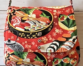 Cherry Blossom Sushi Messenger Purse