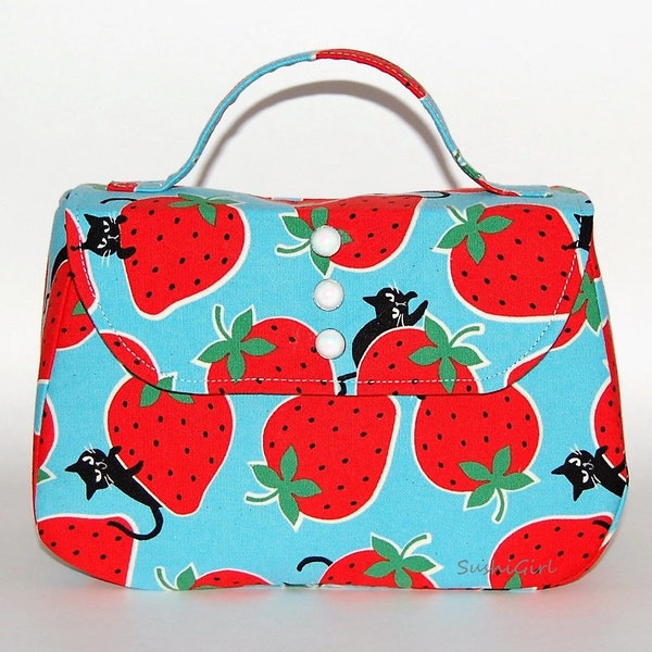 RESERVED for Punchberrypress - Strawberry Cats Handbag