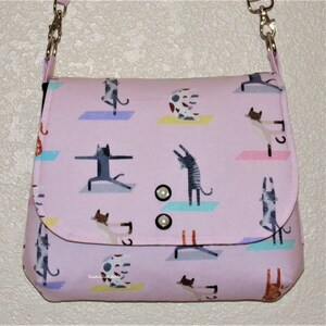 Sac à main Yoga Cats - Moyen style messager