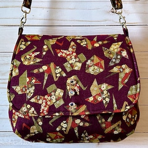 Sac à main fleuri en origami - Grand style messager