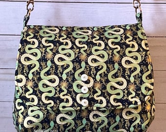 Gilded Snakes Messenger Purse