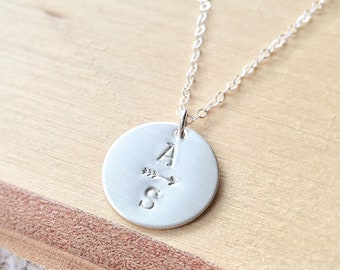 Personalized Two Initial Necklace, Mothers Day gift for MOM, Sterling Silver Initial Necklace, Two Letters, Arrow, Mothers Gift Two Children
