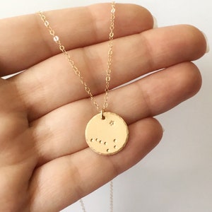 Big Dipper Necklace, North Star, Alaska Necklace, Alaskan Flag, Gold Constellation Necklace, Pole Star, Best Friend Gift, Long Distance Gift image 1