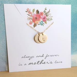 Collar inicial de mamá, regalo del día de la madre para mamá, regalo de cumpleaños de mamá, iniciales de los niños, collar inicial de oro personalizado, minúsculas imagen 2