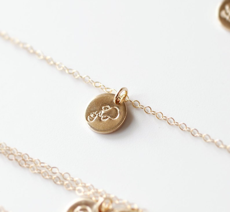 Aquarius Necklace, Zodiac Necklace, Gold Aquarius Necklace, Zodiac Jewelry, February Birthday Gift, Aquarius Sign, Dainty, Small Charm image 2