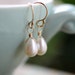 Freshwater Pearl Earrings, Gold Pearl Earrings, Dainty Teardrop Pearl Earrings, Ivory Freshwater Pearl Earrings, Simple, June Birthstone 