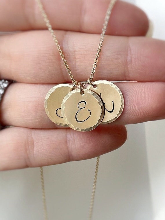 Mom initial necklace gold deals