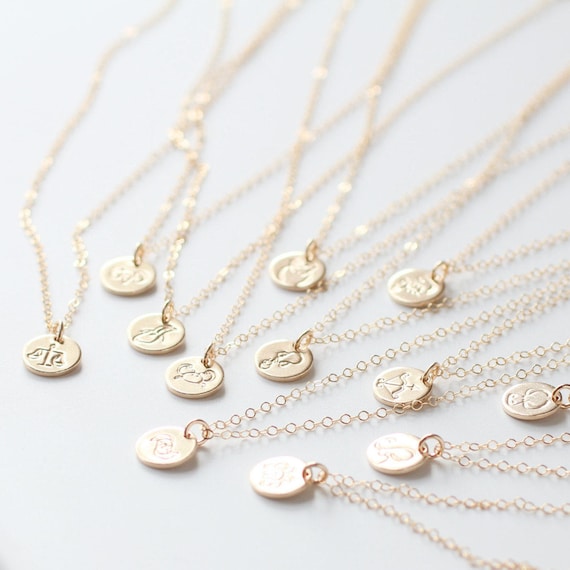 Gemini Necklace Zodiac Gold Jewelry - Gold Gemini Pendant Gemini Necklace Zodiac Gold Jewelry - Gold Gemini Pendant