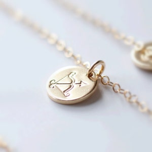 Sagittarius Necklace, Zodiac Necklace, Gold Sagittarius Necklace, Zodiac Jewelry, December Birthday Gift, Sagittarius Sign, Friendship Gift