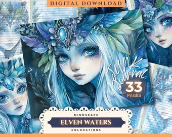 Skräpjournalsidor från Elven Waters | Alver | Hav | 33 digitala journalsidor | Utskrivbara efemera | Papperspyssel | Klippbok | 11 x 8,5