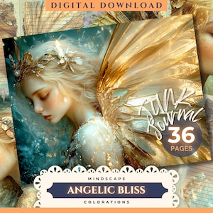 Angelic Bliss Junk Journal Pages | Angels |  Heavenly | Golden | Junk Journal | Scrapbooking | Journaling Pages | Ephemeral | Paper Kit