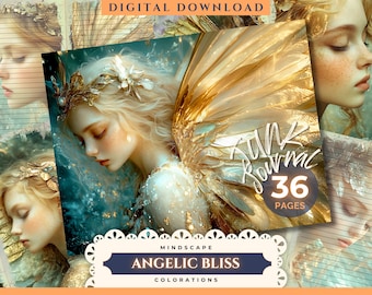 Angelic Bliss skräpjournalsidor | Änglar | Himmelsk | Gyllene | Skräpjournal | Scrapbooking | Journalsidor | Efemeral | Papperssats