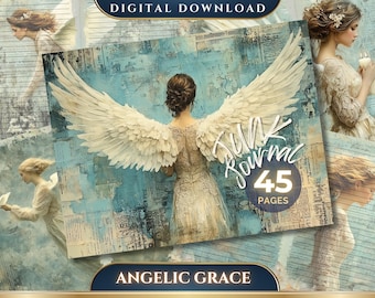 Angelic Grace Junk Journal Pages | Angels |  Heavenly | Dove | Junk Journal | Scrapbooking | Journaling Pages | Ephemeral | Paper Kit