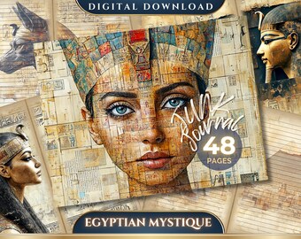 Ancient Egyptian Junk Journal Pages | Egypt Art | Egyptian Mystique | Junk Journal | Scrapbooking | Journaling Pages | Ephemeral | Paper Kit