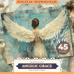 Angelic Grace Junk Journal Pages | Angels |  Heavenly | Dove | Junk Journal | Scrapbooking | Journaling Pages | Ephemeral | Paper Kit