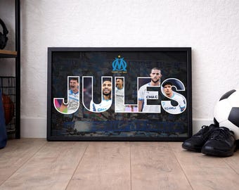 Plaque Métal déco supporter OM – Ici habite un supporter de Marseille – 20x30 cm