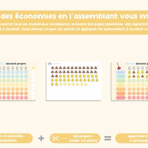 Tableau d'apprentissage Tableau de motivation à la propreté enfant personnalisable au prénom de l'enfant image 2