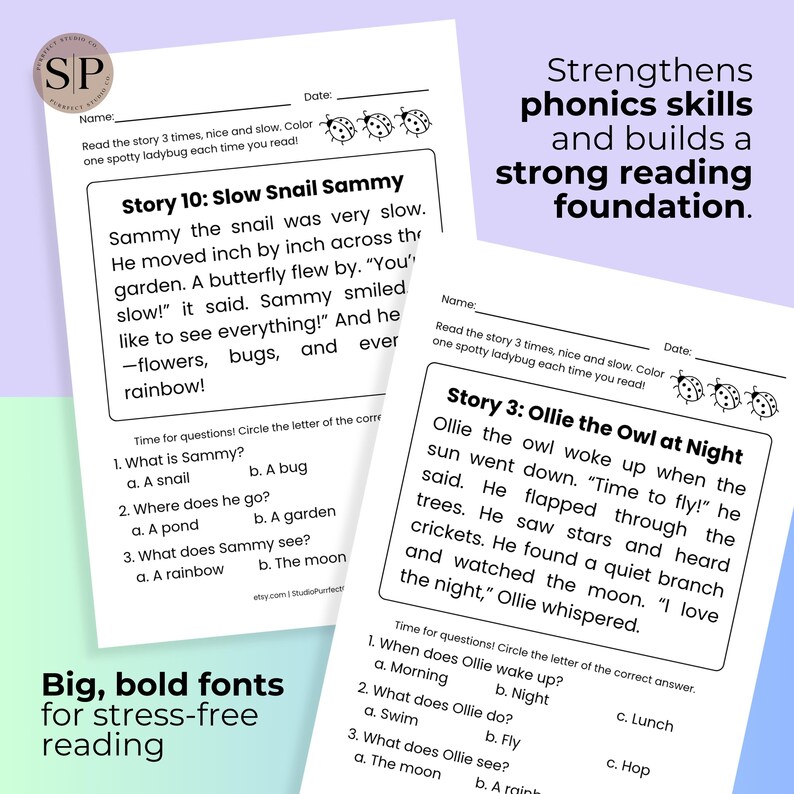Reading Comprehension Passages for Pre-k to Kindergarten, Stories With ...