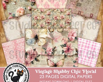 ピンクのカーネーションの罫線入りジャンクジャーナル ダブルページ