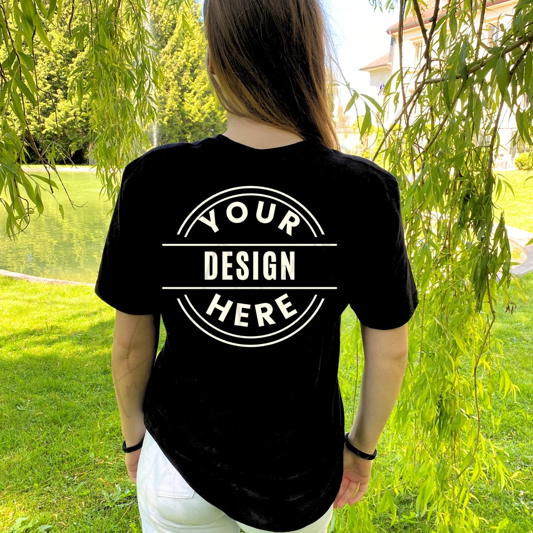 Gildan 64000 Softstyle Black Shirt Mockup T-shirt Model Real for ...