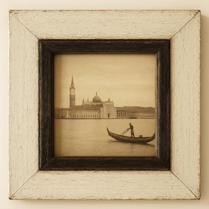 Kroonlijst rustiek vintage, formaat A6 quadrato (23 x 23 cm) in legno riciclato
