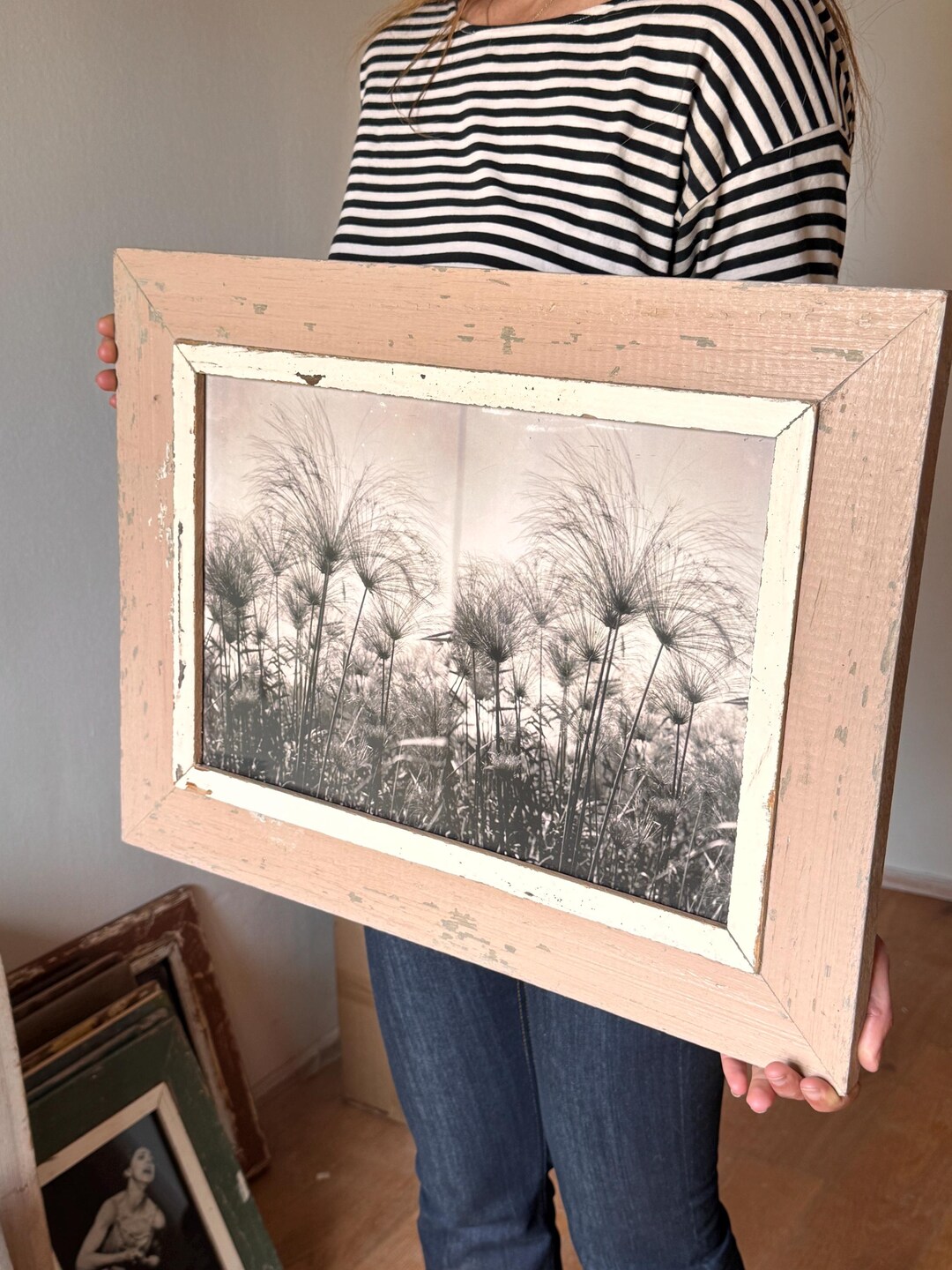Reclaimed Barnwood Picture Frame | Rustic Farmhouse Wall Decor (42x55 ...