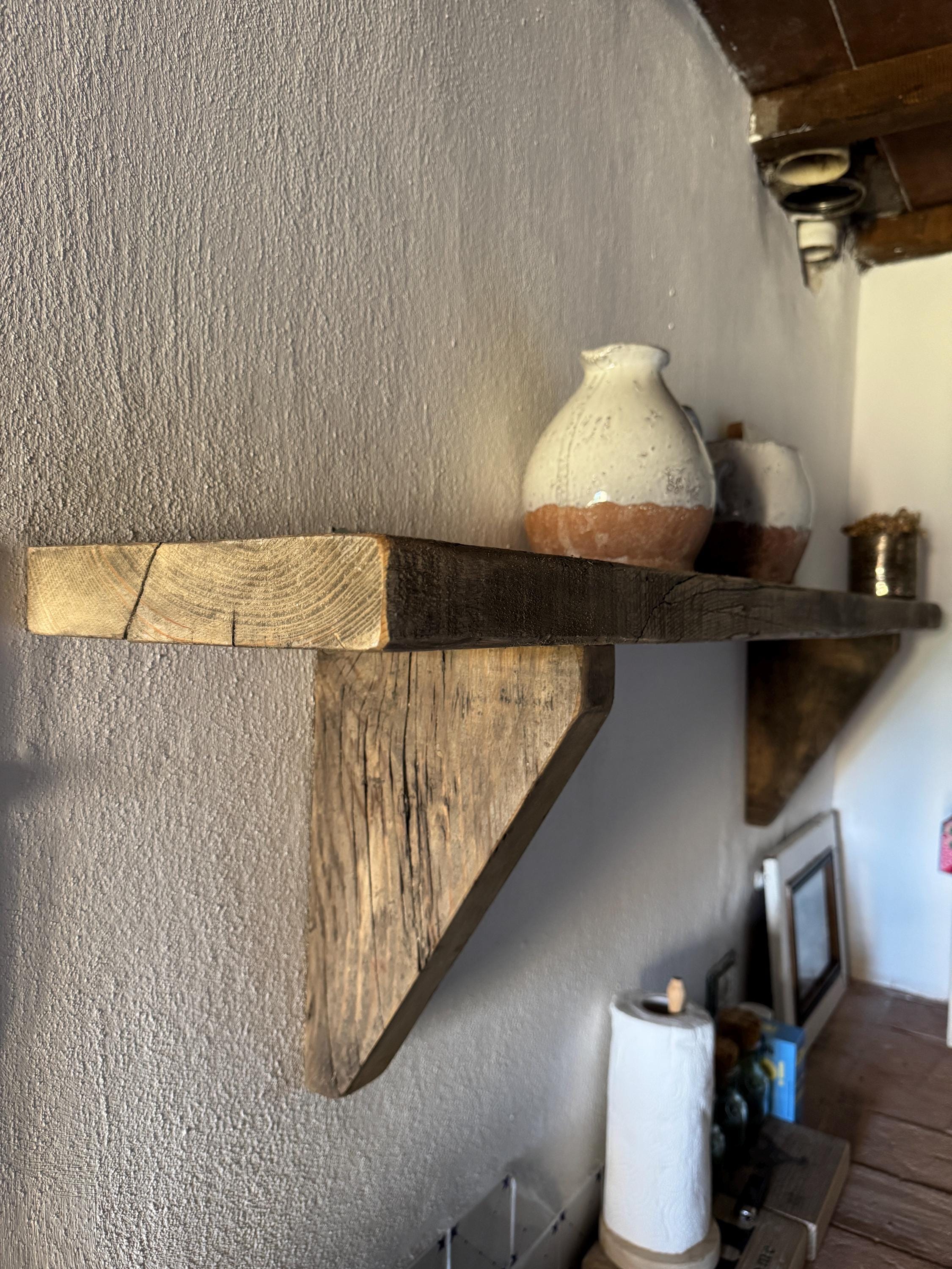 Handmade Reclaimed Barnwood Floating Shelf | Rustic Wall Decor - Etsy