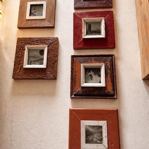 Set of 6 Rustic Vintage Picture Frames – Recycled Barnwood – Farmhouse Decor