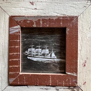 Rustieke vintage fotolijst, gemaakt van gerecycled hout, 23 x 23 cm, foto-opening 8 x 8 cm