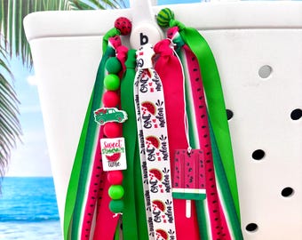 One in a Melon Bogg Bag Charm, Watermelon Bogg Bag Charm, Watermelon Bogg Bag Charm, Summer Bag Charm, Pool Bag Tassel, Watermelon Tassel