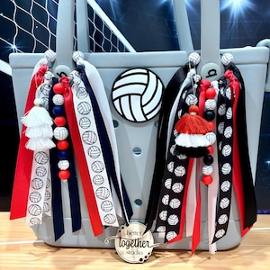 Personalized Volleyball Player Bag Charm, Volleyball Mom Bag Charm, Volleyball Bag Tag, Team Bag Tag CAN CUSTOMIZE COLORS