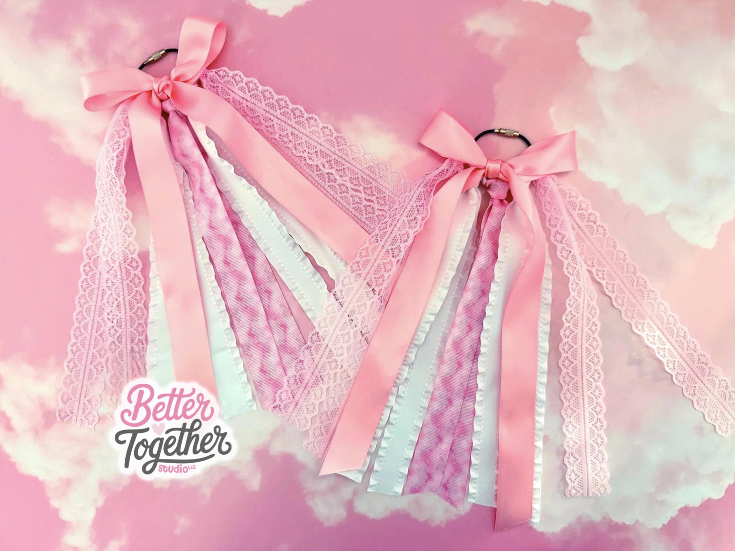 Boot Rivbons For Megan Megan Country Concert Boot Bows | Pink and White Boot Bows | Country ...
