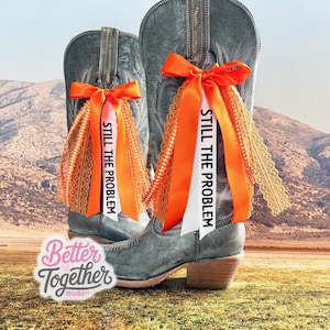 Still the Problem Boot Bows | Tennessee Orange | Concert Boot Bows | Orange Boot Bows | Morgan Inspired Boot Bows image 1