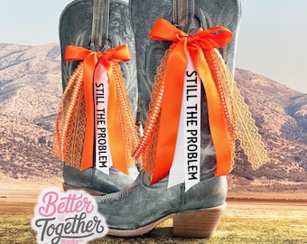 TRENDING I’m Still the Problem Boot Bows | Tennessee Orange | Concert Boot Bows | Orange Boot Bows | Morgan Wallen Inspired Boot Bows