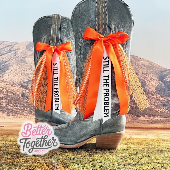 TRENDING I’m Still the Problem Boot Bows | Tennessee Orange | Concert Boot Bows | Orange Boot Bows | Morgan Wallen Inspired Boot Bows