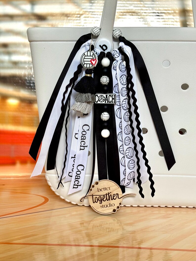 Personalized Volleyball Coach Bag Charm, Volleyball Coach Keychain, Personalized Volleyball Coach Gift, Coach Tassel *CAN BE CUSTOMIZED* image 2